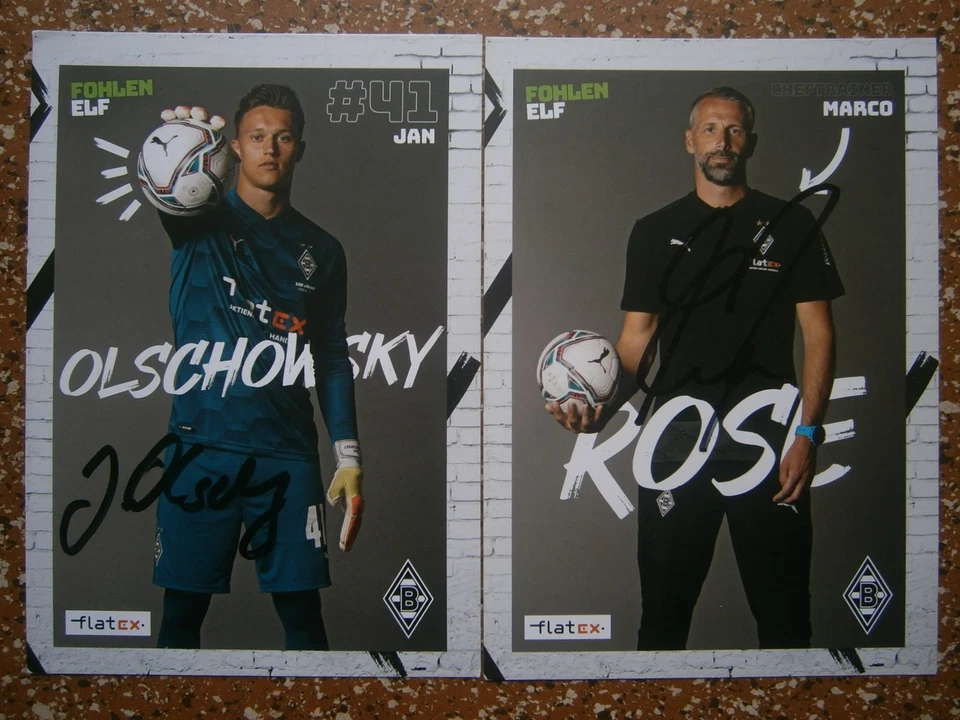 Fußball - unterschriebene Bildautogramme - Jan Olschowsky + Marco Rose - Bild 1 von 1