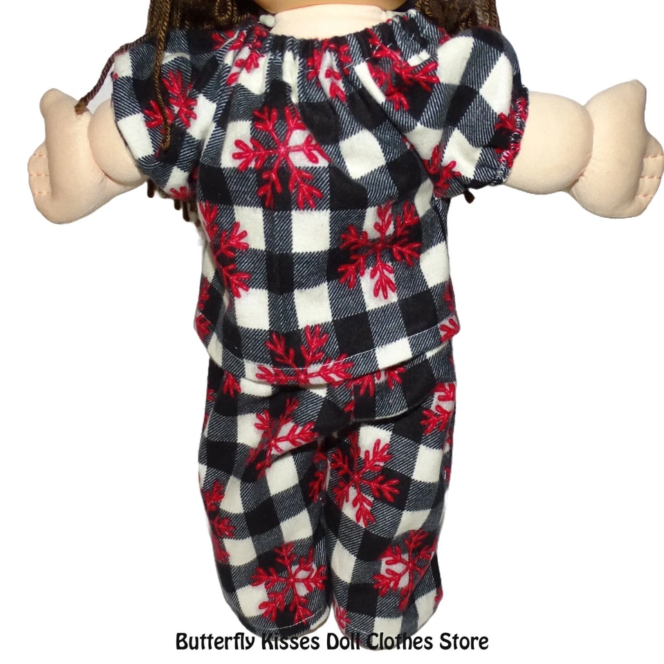 Conjunto de pijama a cuadros de búfalo copo de nieve ropa para muñecas Cabbage Patch de 16" CPK Foto 2 de 4