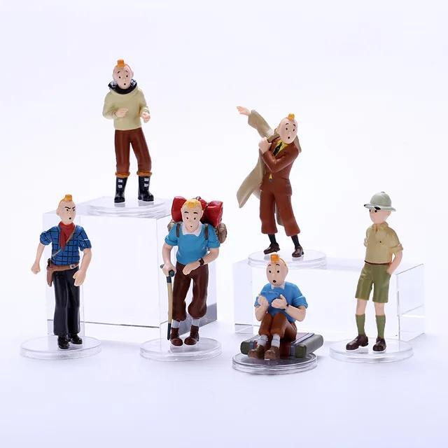 6pcs / lot The Adventures of Tintin PVC Action Figures Tintin