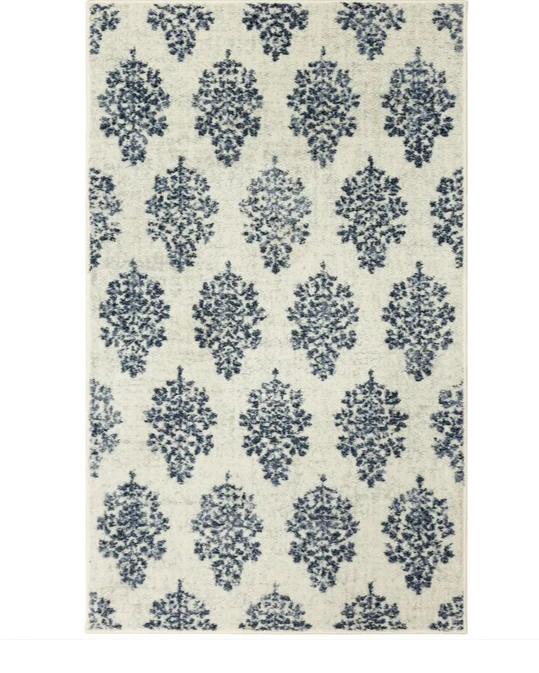 Alfombra geométrica interior Mohawk Paula 2x4 azul casa de campo/casa de campo Foto 2 de 4