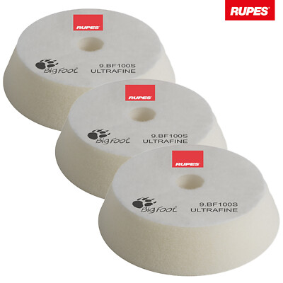 3x Rupes BigFoot Polierschwamm Polierpad Ultrafine weiß ultraweich 80-100 mm