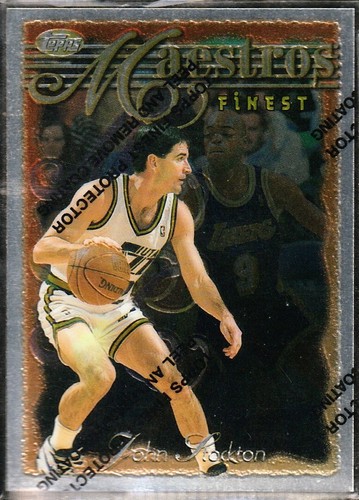 JOHN STOCKTON 1996/97 TOPPS MAESTROS FEINSTES SILBER Karte #110 UNGEWÖHNLICHER JAZZ