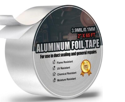 #ad Aluminum Foil Duct Tape 2 inch 3.9 mil Heavy Duty High Temperature Sealing ... $12.84
