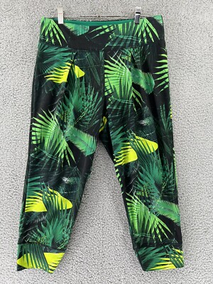 Fabletics Palm Print Yogi Capris Harem Style Women s Medium