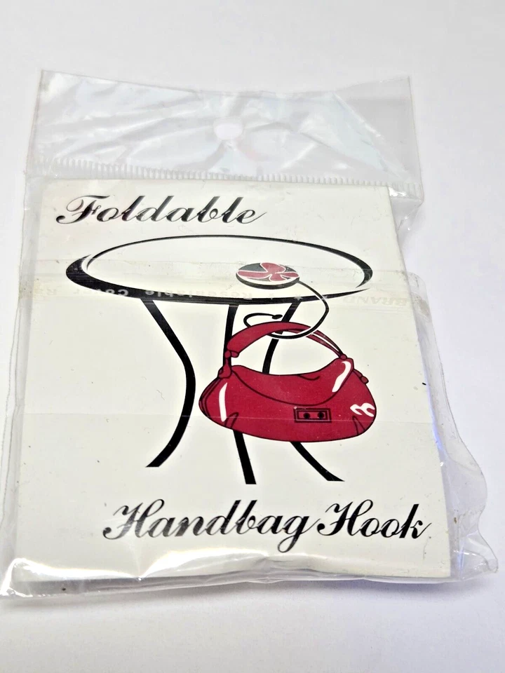 Vintage Silver Tone W/ Gold Tone Strawberry Purse/Scarf/Bag Holder Hook Foldable Foto 2 de 4