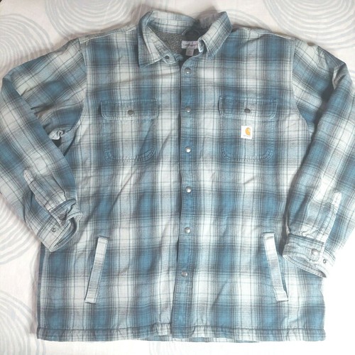Carhartt Flannel Shirt Blue Plaid 