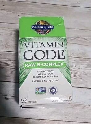 Garden of Life Vitamin Code Raw B-Complex - 120 Vegan Capsules Exp 12/2025