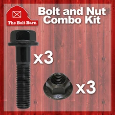 (3) M14-2.0x80 Class 10.9 DIN Hex Flange Bolts & (3) M14-2.0 Flange Lock Nuts