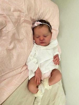 Reborn Baby Größe bereits fertig lebensecht Newborn schlafende Babypuppe Laura 3D