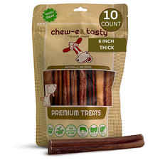 6" inch Thick BULLY STICKS All Natural Dog Treats Chews for Dogs 10 Sticks 