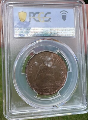 1967 Great Britain Elizabeth II One Penny - Stunningly Toned! PCGS