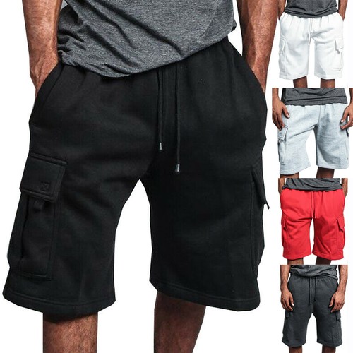 Da Uomo Pantaloni Corti con Tasconi Corto Pantaloni Della Tuta Jogger Corsa  Palestra Casual Pantaloni Bottoms | eBay