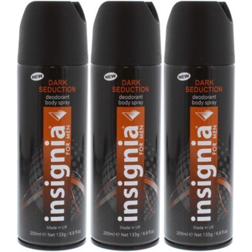 Insignia Deodorant Body Spray Dark Seduction For Men 200ML x 3 eBay