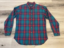 Vintage Pendleton 100 Virgin Wool Plaid Flannel Button Down Shirt Long Sleeve L