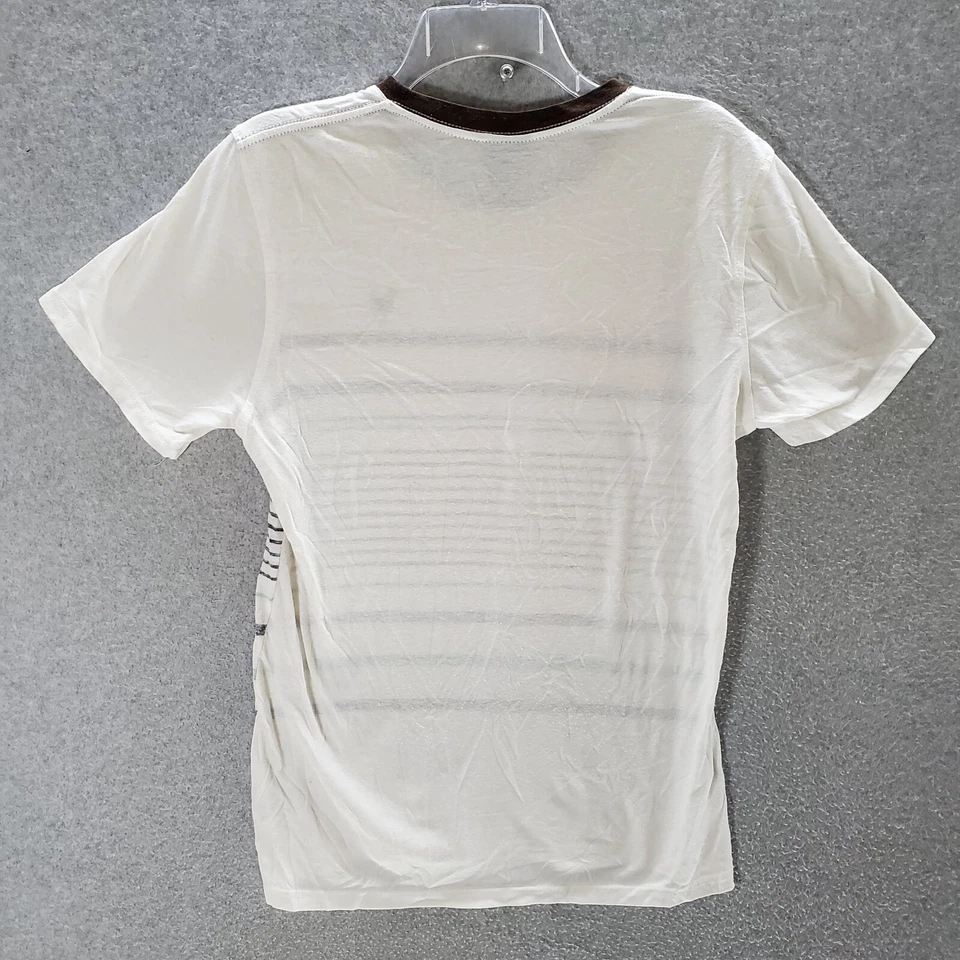 Camiseta Zoo York Hombre Pequeña Blanca Rayas Logo Manga Corta Cuello Redondo Foto 4 de 4