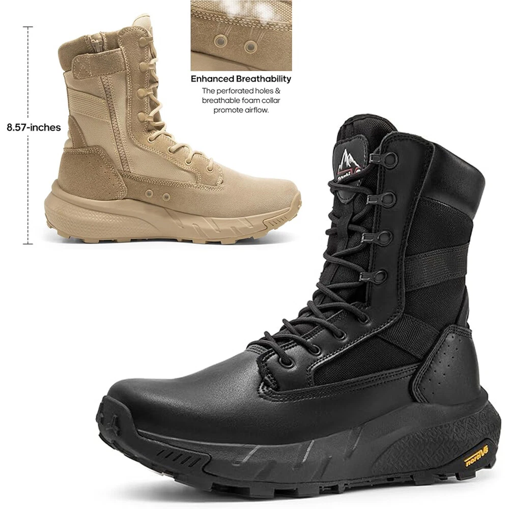 NORTIV 8 Men's Tactical Military Work Boots Lightweight Hiking Boots Wide Size
Opens in a new window