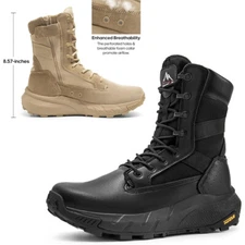 NORTIV 8 Men's Tactical Military Work Boots Lightweight Hiking Boots Wide Size