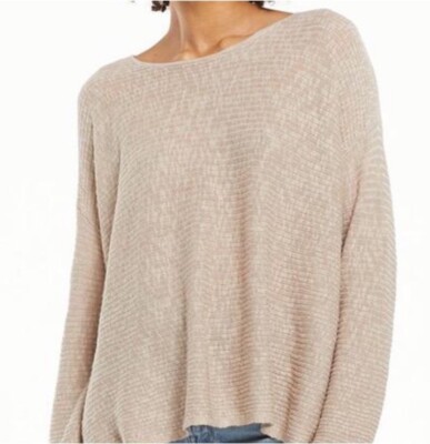 Z Supply Tayla Rib Sweater Tunic Top Lightweight Hi Low Hem Women s Size Medium