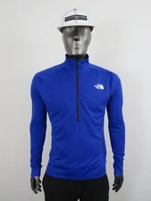 Mens The North Face Summit 1/2 Zip Crevasse Baselayer DotKnit Pullover - Blue