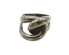 925 Sterling Silver Vintage Dark Tone Loop Knot Band Ring Sz 8.5 RG19351