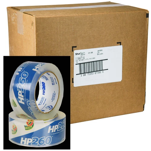 Case of 36 Rolls, Duck HP260 Clear, 3.1 mil Packaging Tape, 1.88" x 60 yd.