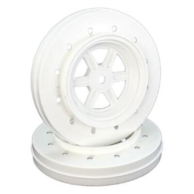 DE Racing Gambler Drag Racing Front Wheels (White) [DER-GDF-AW]