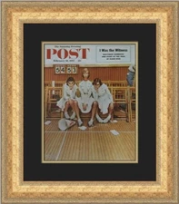 Norman Rockwell Post Cover Cheerless Cheerleaders Custom Framed Print