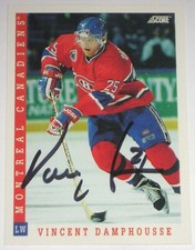 VINCENT DAMPHOUSSE SIGNED SCORE MONTREAL CANADIENS CARD AUTOGRAPH AUTO!!