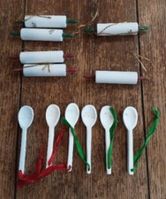Set Of 12 Mini Christmas Baking Ornaments Wooden Spoons 6  Rolling Pins 6 