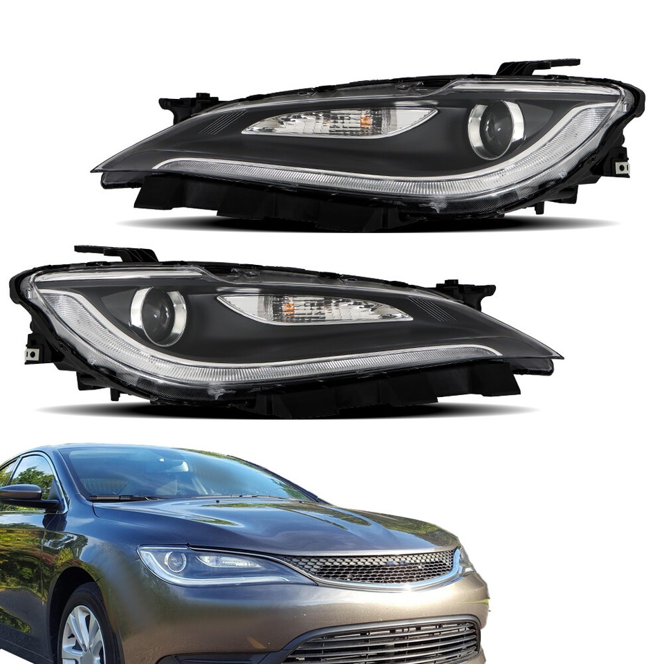 Front Headlights Wo Led Drl For Chrysler 200 2016 2017 Halogen Left 