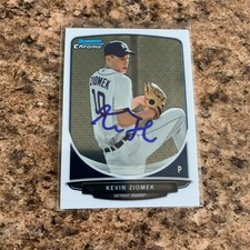 Kevin Ziomek Signed 2013 Bowman Draft Chrome Auto Rc Detroit Tigers