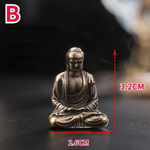 1x Mini Buddha Statue Figurine Miniature Sculpture Ornament Copper Fengshui - Picture 7 of 18