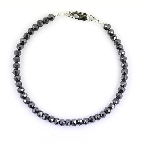 Black Diamond Bracelet 6 mm 8.00 inches Carbonado AAA Certified Unisex Bracelet - Picture 3 of 5