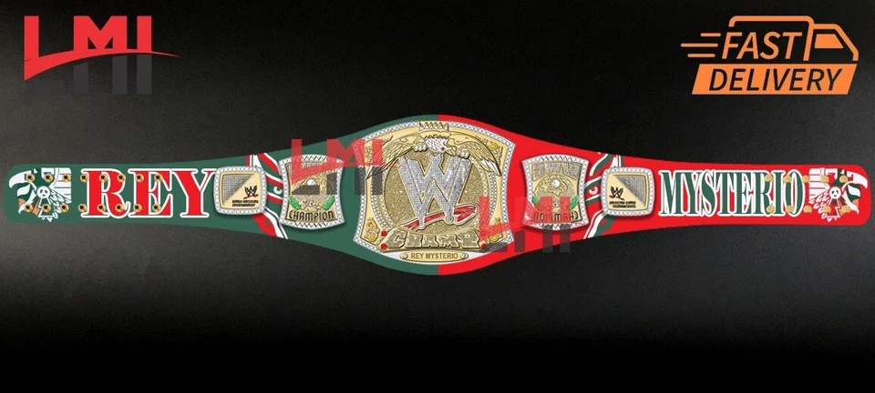 Cinturón Personalizado Rey Mysterio Spinner Campeonato Mundial Peso Pesado Lucha Libre 2mm Foto 2 de 4