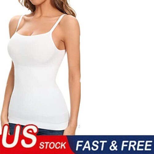 ENA Basic Tanks Strap Camis Solid Stretch Tops Women Sleeveless Size-Medium - Picture 8 of 11