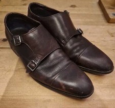 Dune London Scheme Double Buckle Monk Shoes Mens Brown UK 7.5 EUR 41 *REFMRS23