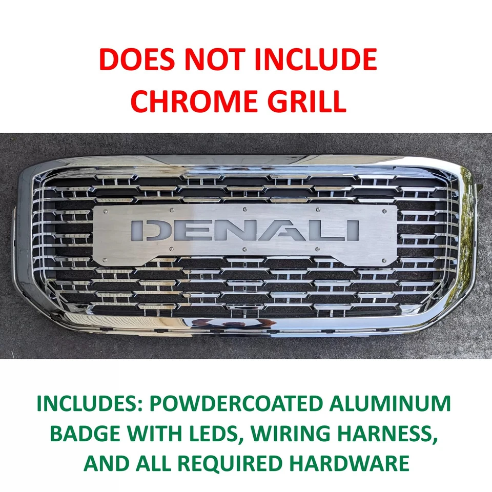 GMC Yukon Denali 2015-20 hágalo usted mismo blanco LED retroiluminado letra insignia kit *Leer descripción Foto 3 de 4