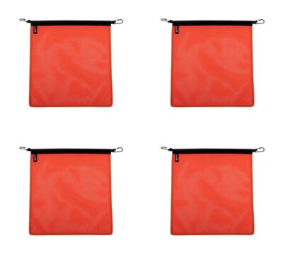 Vinyl Mesh Flag Orange 18'' x 18'' with Rubber Bungees DOT Compliant - 4 Pack