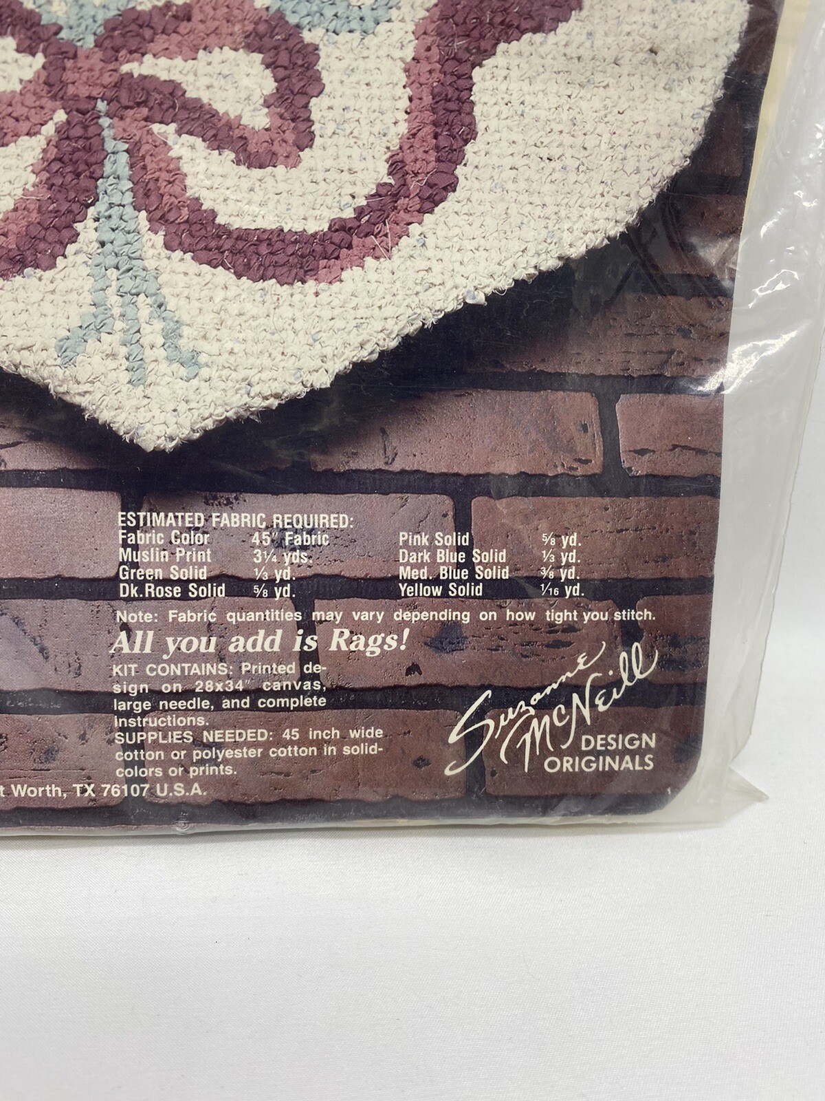 Vintage Rugpoint Suzanne McNeill Flowers In Heart Rag Rug Kit 24x30 | eBay