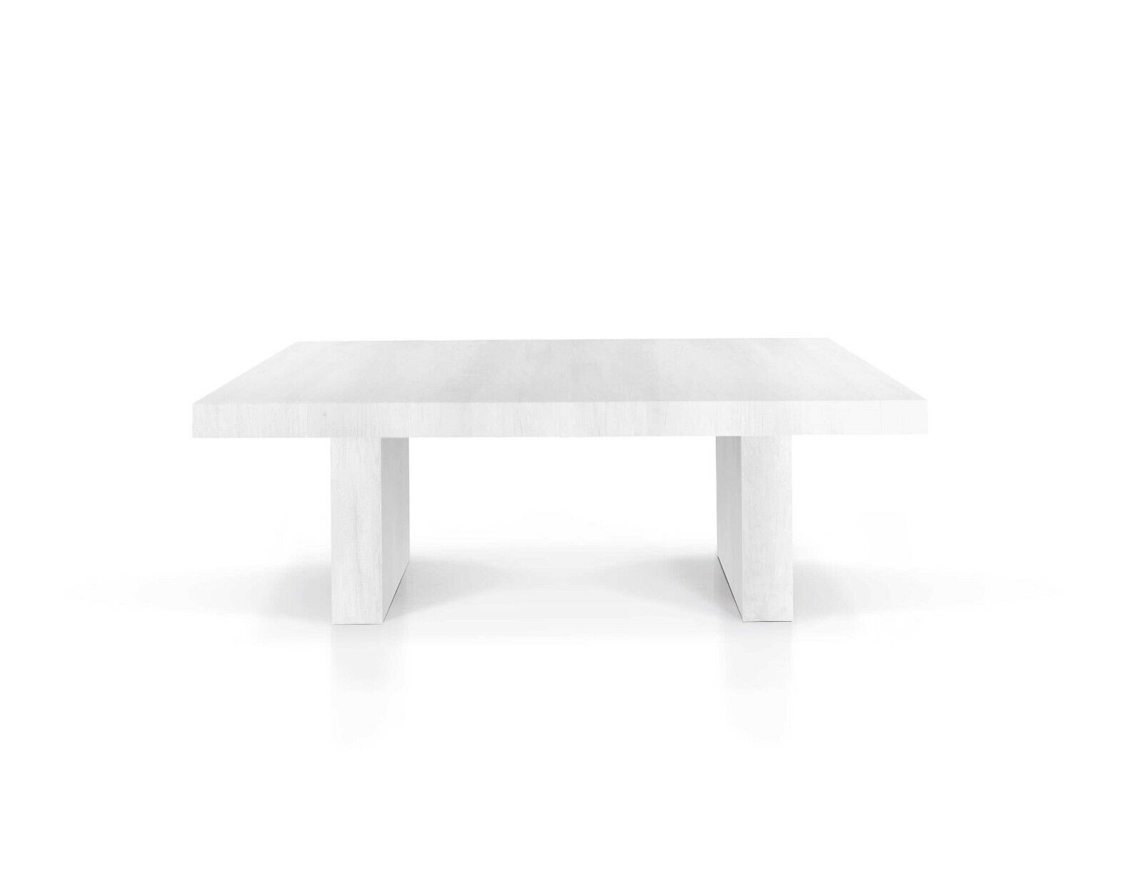Mesa De Comedor Extensible Rectangular Blanca Consumada Nobiliada Moderna
