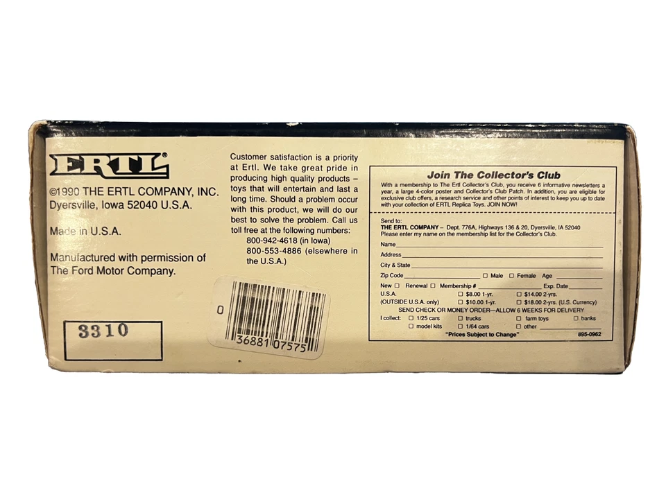 Ertl Happy Holidays 1990 réplica 1905 primer camión de reparto Ford banco fundido a presión Foto 3 de 4