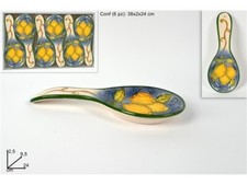 Set 6 Pezzi Poggiamestolo Poggia Mestolo In Ceramica Limoni Vietri Cucina dfh