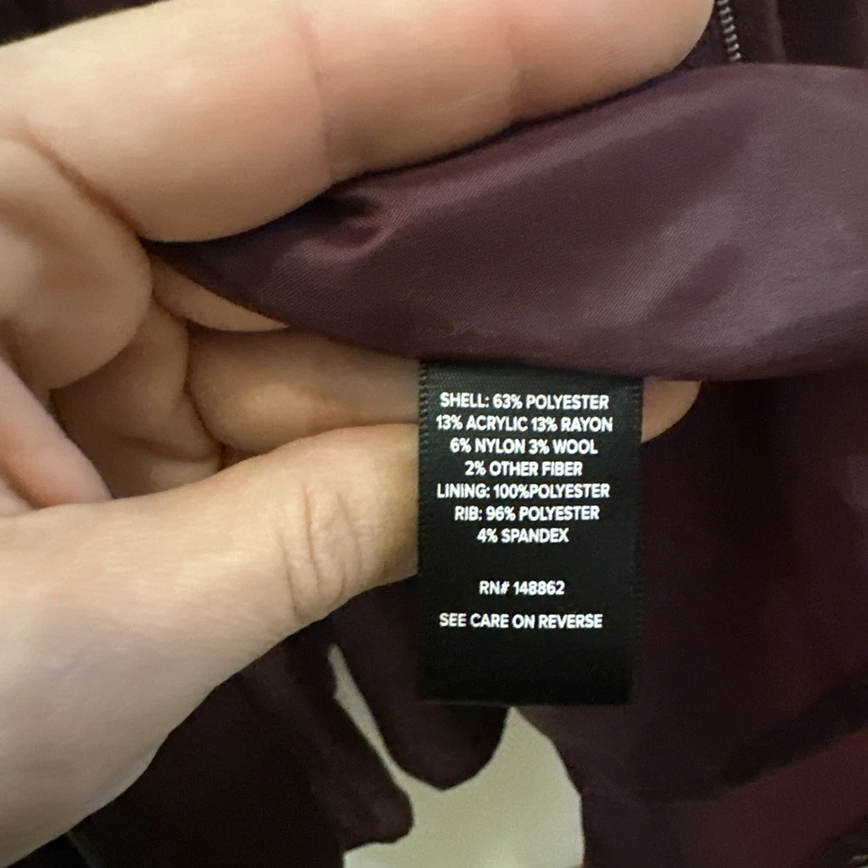 Nuevo con etiquetas Abrigo Largo Tórrido Talla 6 Estilo Militar Granate $118.90 Foto 4 de 4