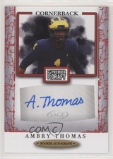 2021 Sage Premier Draft Auto Red Ambry Thomas #A9 Auto 2b2