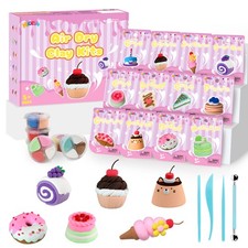 Air Dry Clay Kit 12 Dessert Modeling Clay for Kids Sculpting Tools Set Non-Toxic