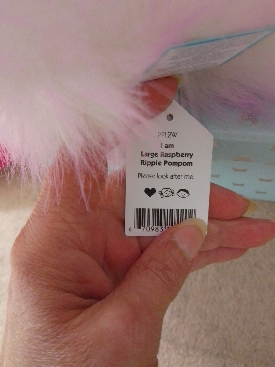 Jellycat. Large Raspberry Ripple Pompom. Bird. Retired. Brand New