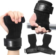 Weight Lifting Grips for Men Women, Durable Double Layer Leather Grip Straps