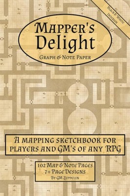 Mapper's Delight RPG Graph Paper Sketchbook & Mapping Notebook (Black & White In