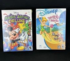 Lot Of 2 Disney CD-Rom Games Magic Artist Deluxe & You Can Fly With Tinker Bell