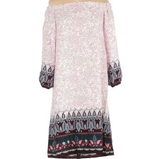 LOFT Vine Paisley Off The Shoulder Halter Dress Pink Multicolor Size Medium